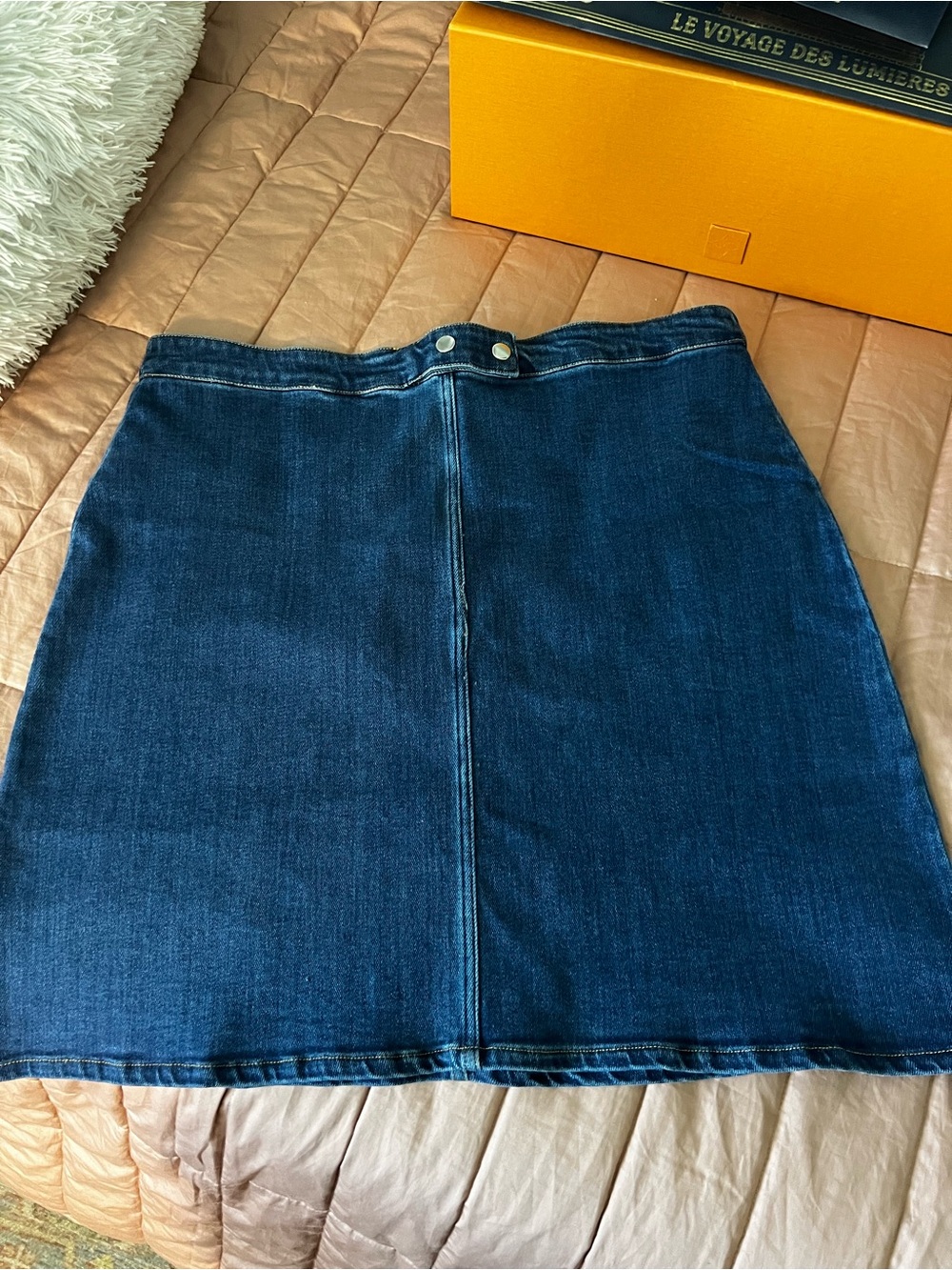 Dark Blue Denim A-Line Mini Skirt